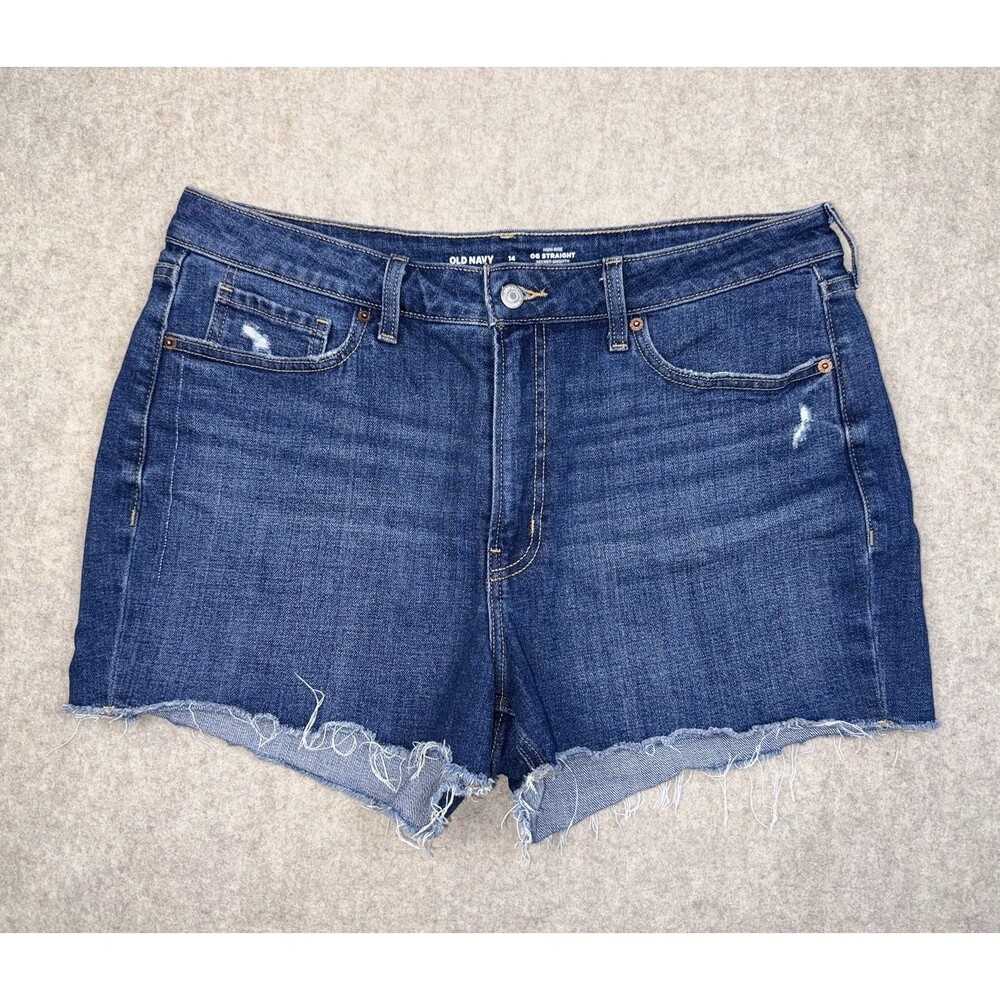 Old Navy Size 14 Women’s OG Straight High Rise Dark Wash Cutoff Shorts